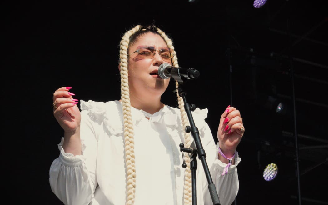 TE KAAHU performs on the second day of WOMAD in Taranaki, on 17 March, 2024.