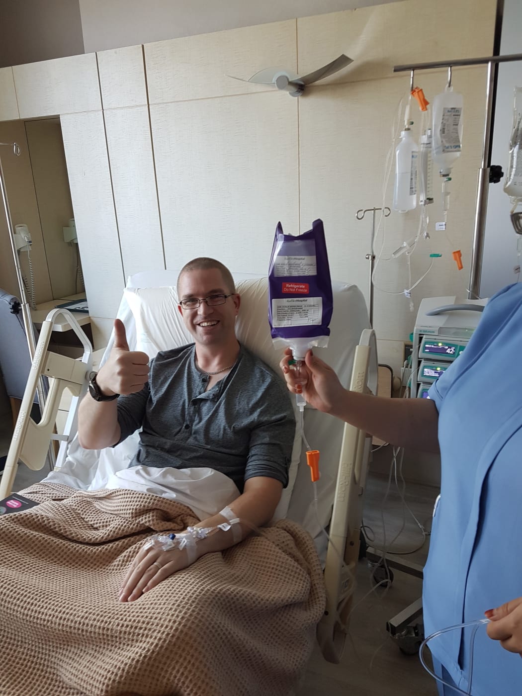 Nick Perkins in phase two of his treatment.