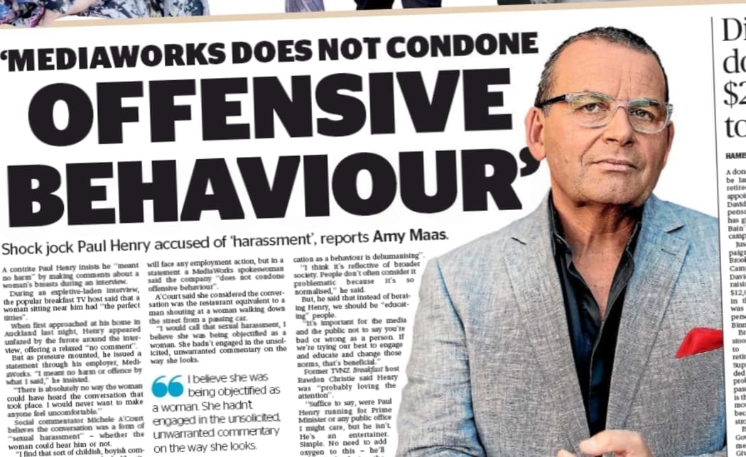 Paul Henry's sweary and crude interview in a rival paper dominated the Sunday Star Times  - even though he mostly said the sort of stuff he's said several times before.