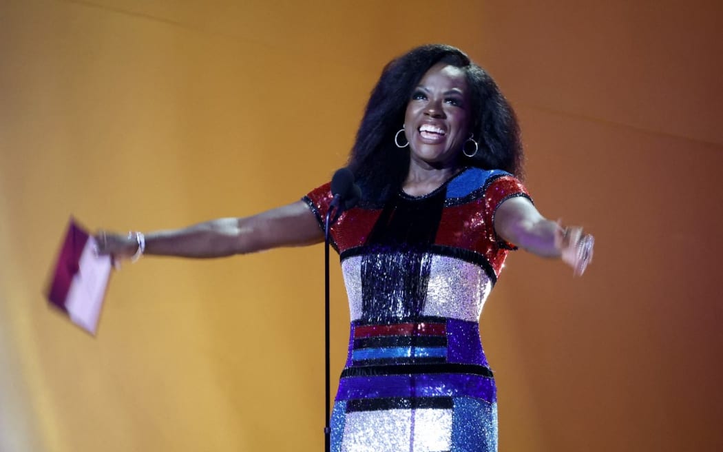 LOS ANGELES, CALIFORNIA - FEBRUARY 05: (FOR EDITORIAL USE ONLY) Viola Davis speaks onstage during the 65th GRAMMY Awards at Crypto.com Arena on February 05, 2023 in Los Angeles, California.   Frazer Harrison/Getty Images/AFP (Photo by Frazer Harrison / GETTY IMAGES NORTH AMERICA / Getty Images via AFP)