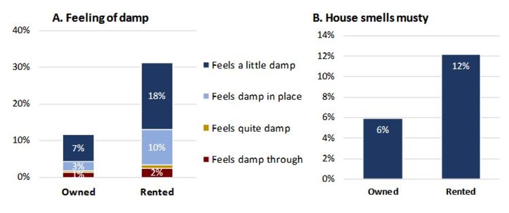 Subjective measures of damp in the home recorded by the assessor.