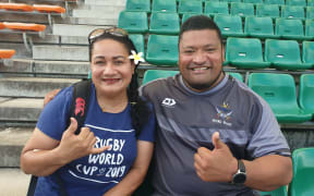 Samoan Josie Tada and her cousin Malaga Leota who is the scrum coach for the Defence Force rugby team.