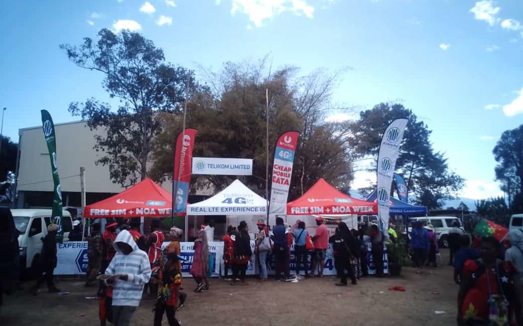 A Telikom stall at the Goroka Show
