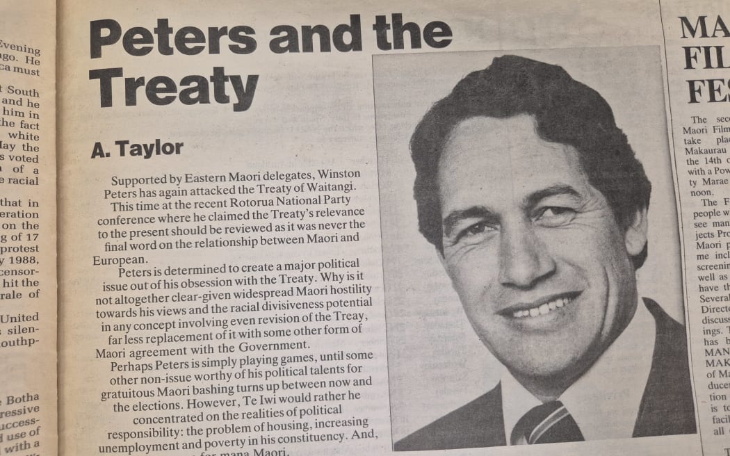 A. Taylor wrote a lot about Winston Peters - although he wrote he wanted to focus his attention on other kaupapa. (Te Iwi o Aotearoa. (1987). A.J. Wharewaka.)
