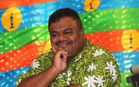 Pierre Chanel Tutugoro at party rally.