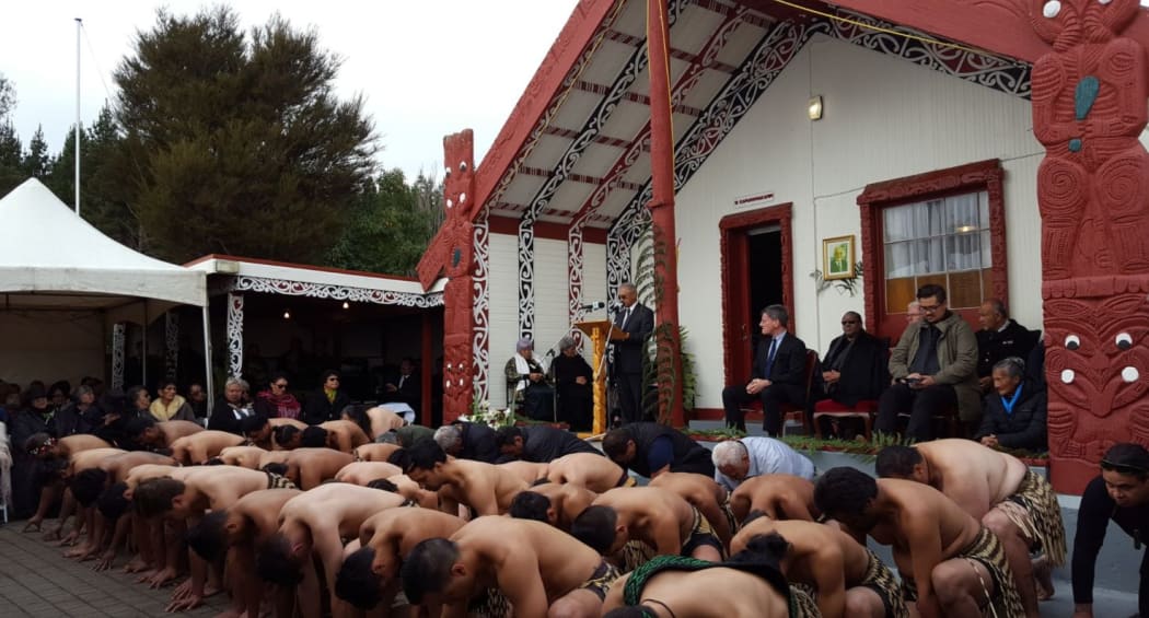 Hundreds of people attended the signing ceremony at Waiteteko Marae in Taupō.