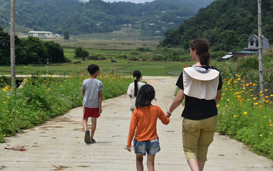 Aroa Al Masri during her service trip to Vietnam.