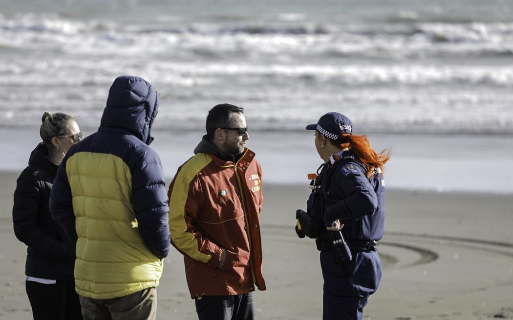 A search and rescue team at Raumati Beach.