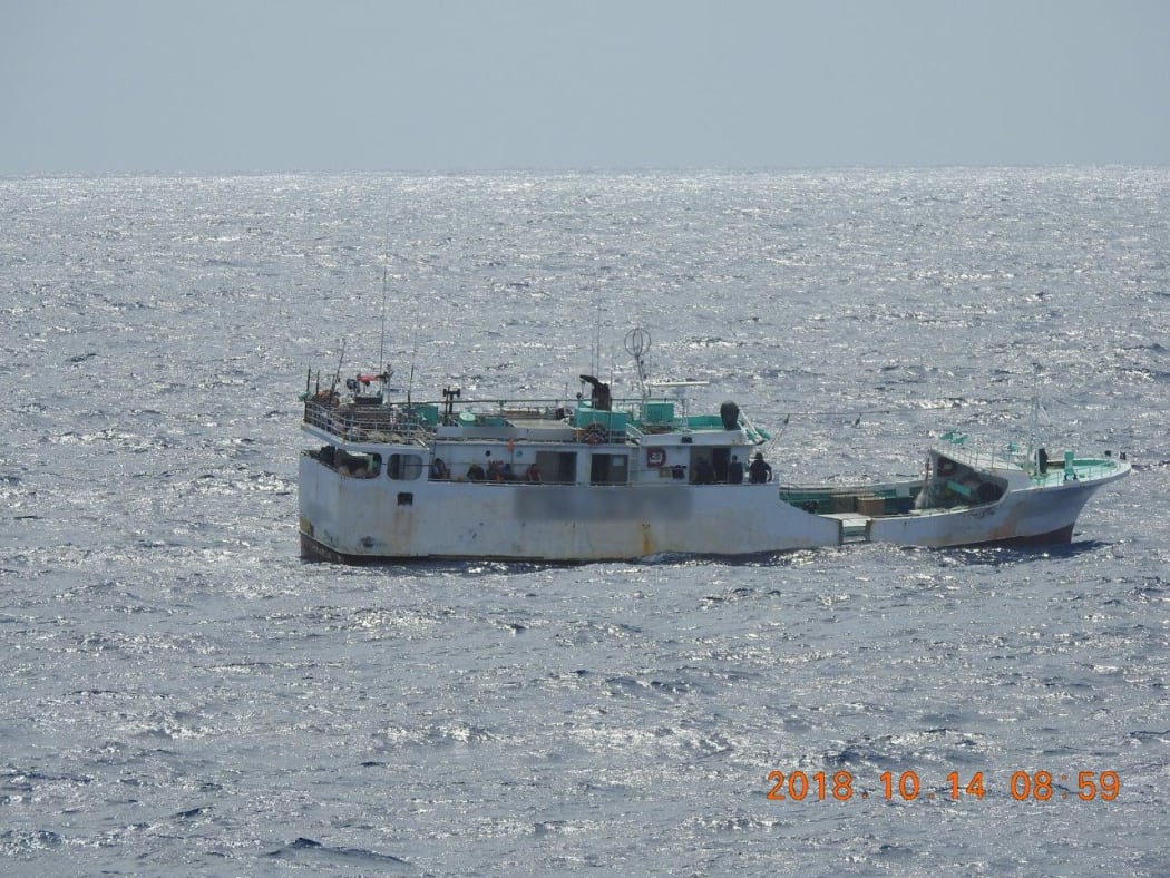 One of the vessels inspected by NZDF fisheries patrols near Samoa and Tokelau