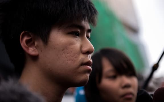 Lester Shum, one of the student leader behind the Hong Kong pro-democracy protests and vice secretary general of the Hong Kong Federation of Students.