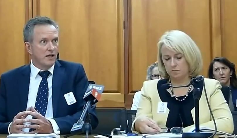 TVNZ's chief executive Kevin Kenrick and board chair Therese Walsh.