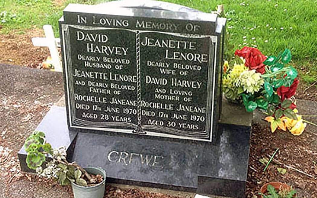 The Crewe's gravestone at Tuakau Cemetery, Waikato.