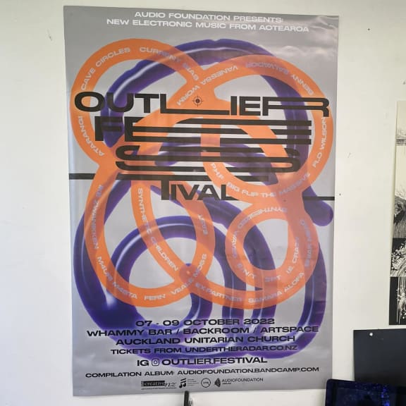 Outlier Festival poster at Audio Foundation