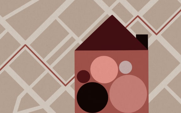 Stylised house and aerial street maps