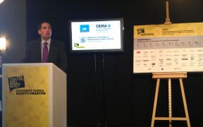 Labour Minister Simon Bridges at the launch.