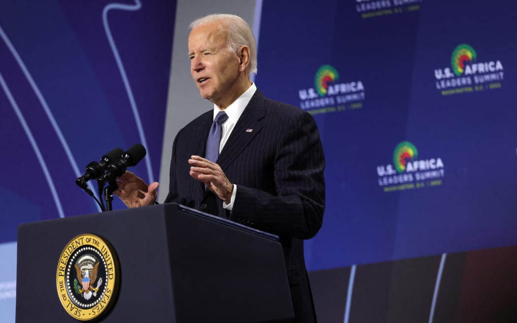 President Joe Biden delivers remarks at the US - Africa Leaders Summit in Washington, DC.