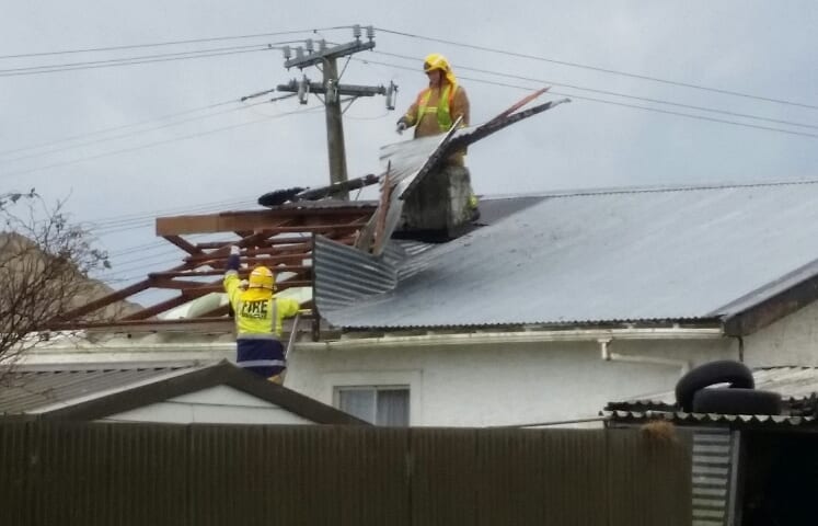 Tim Jackson was inside his house when the roof was torn off by a passing gust of wind.