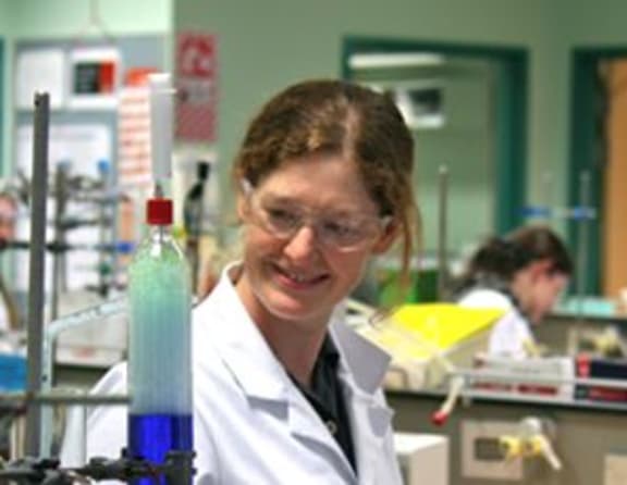 Nicola Gaston in the lab
