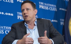 PayPal founder-turned-venture-capitalist Peter Thiel at the National Press Club in Washington, DC, 31 October 2016.