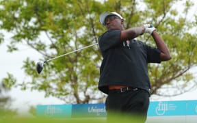 Vijay Singh gets in some practice holes at Natadola Bay.