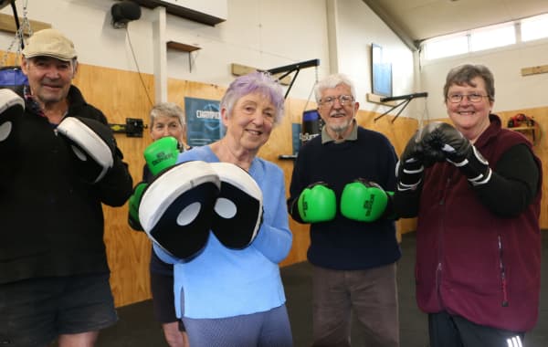 From left: Garry, Lesley, Marguerite, Kleese and Viv at the Counterpunch class, Masterton.