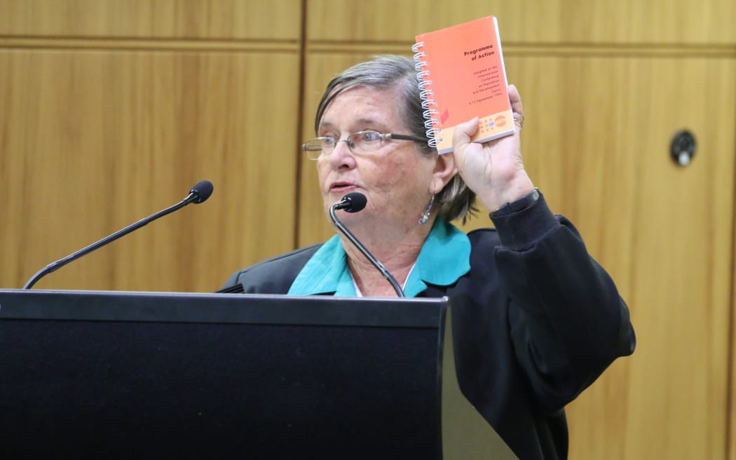 Dame Carol Kidu reminds Pacific MPs of the Programme of Action adopted at the International Conference on Population and Development in Cairo 1994.