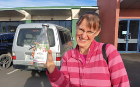 Gwenda Smithies was among roughly 140 people who lined up in Leeston to have their drinking water tested.