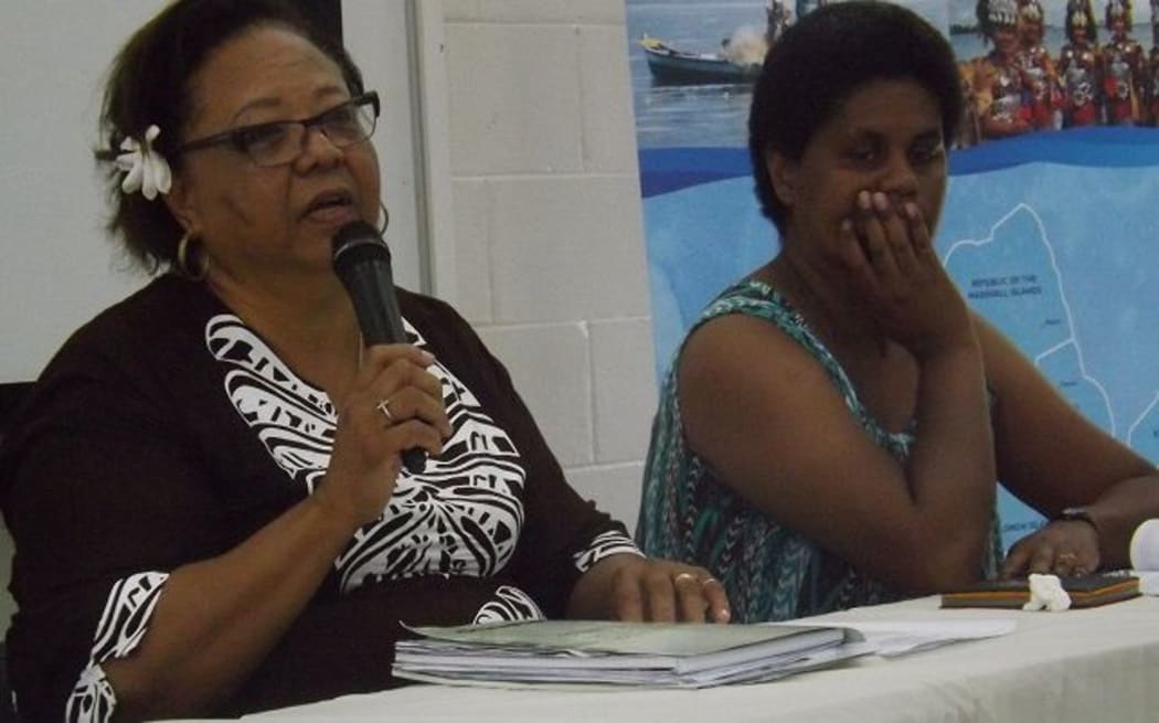 Sarah Thompson, President of Pacific Islands Association of Non-Government Organisations (L)