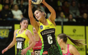 Pulse's Maddy Gordon during the ANZ Premiership Wellington Pulse vs Steel netball match at the TSB Arena in Wellington. 28 April 2024. © Copyright image by Marty Melville / www.photosport.nz