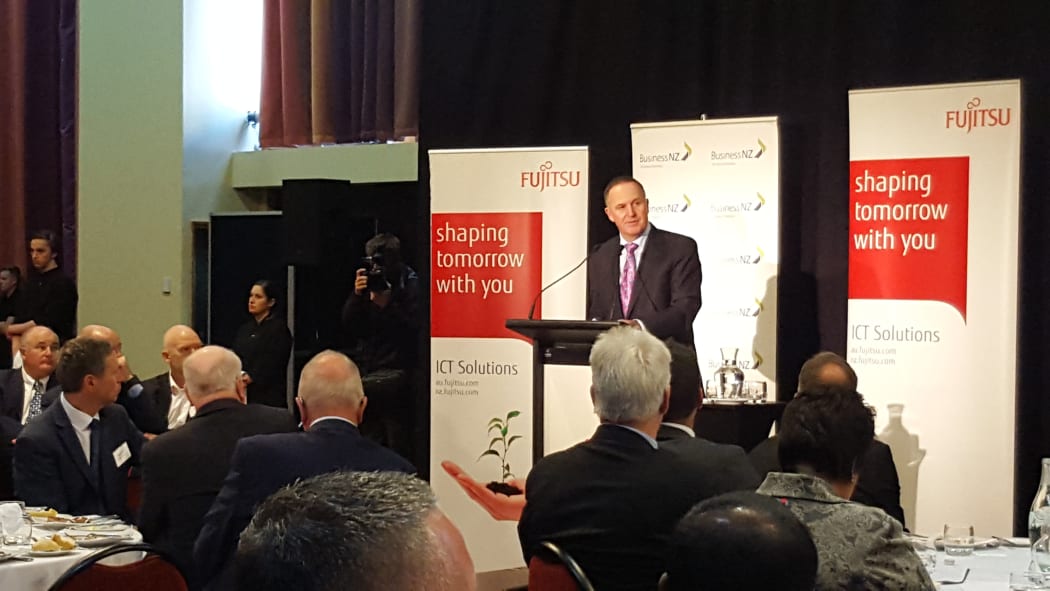 John Key at the pre-Budget speech in Wellington.