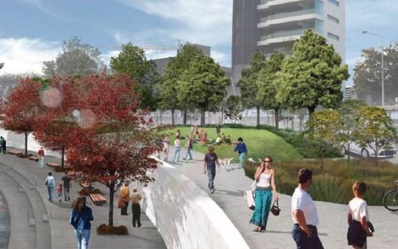 An artist's impression of the Avon River Precinct.
