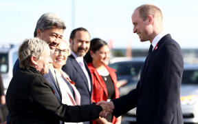 Prince William, Duke of Cambridge talks with Her Worship the Honourable Lianne Dalziel, Mayor of Christchurch after arriving at the RNZAF Air Movements Terminal on April 25, 2019 in Christchurch, New Zealand.