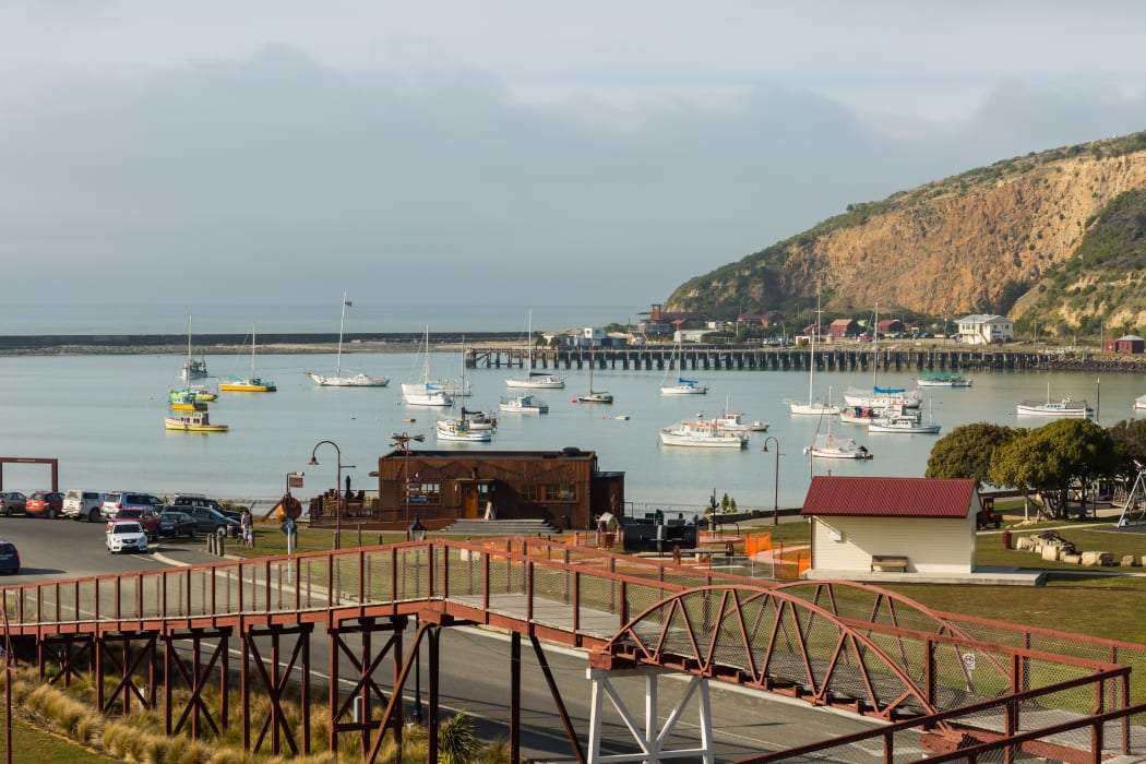 View of Oamaru Harbour taken from Loan and Merc building.