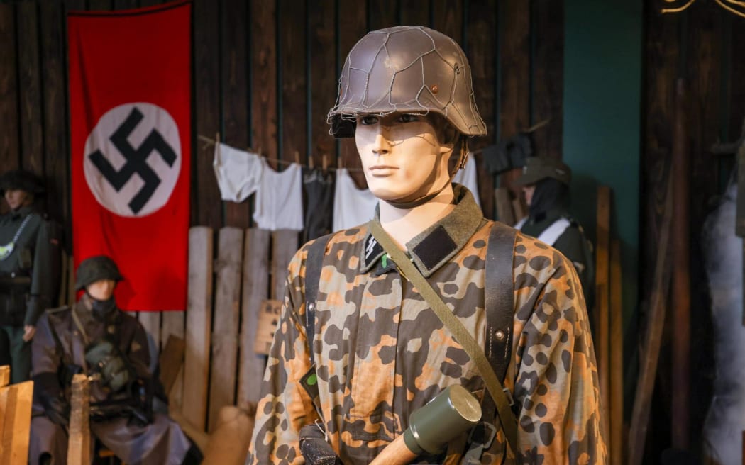 The Geraldine Military Museum exhibit depicts a 1st SS Panzer Division Leibstandarte SS Adolf Hitler military camp.