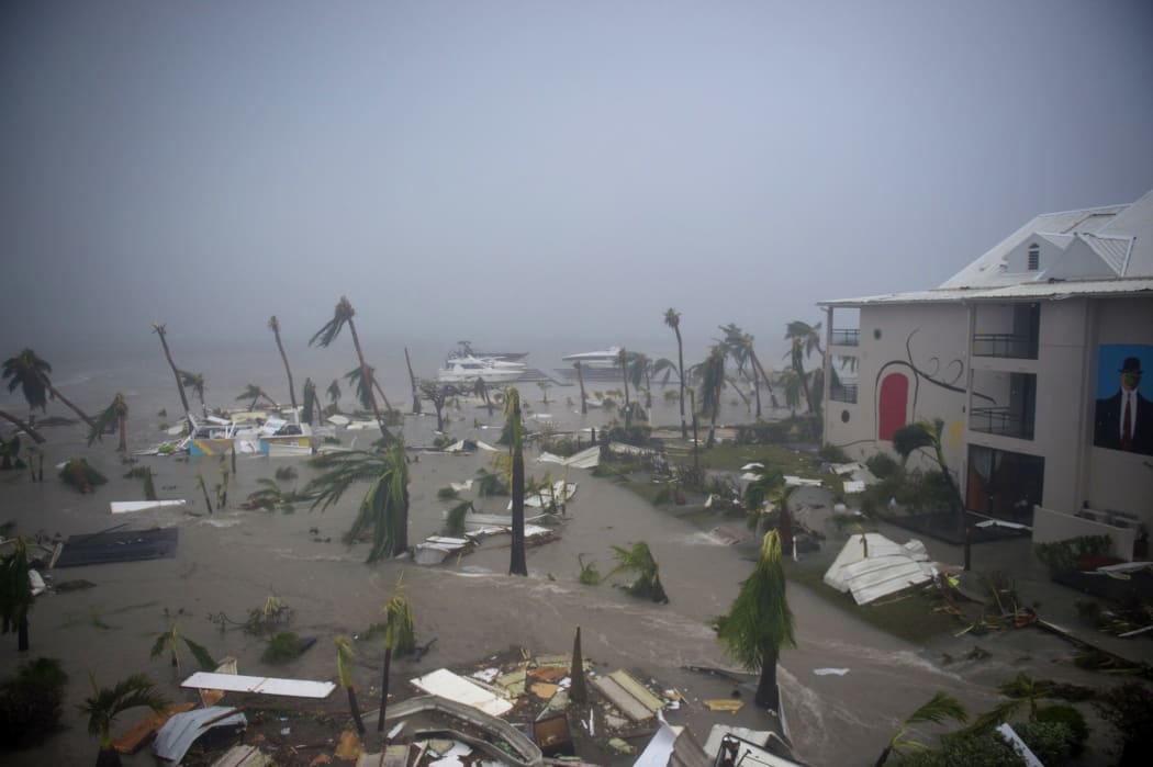 The Hotel Mercure in Marigot, near the Bay of Nettle, on French Saint Martin during the passage of Hurricane Irma.