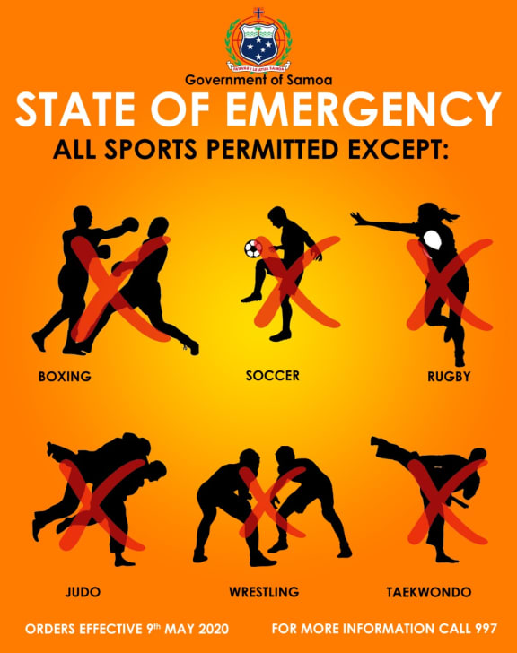 The Samoa Goverment has eased restrictions on some sports.
