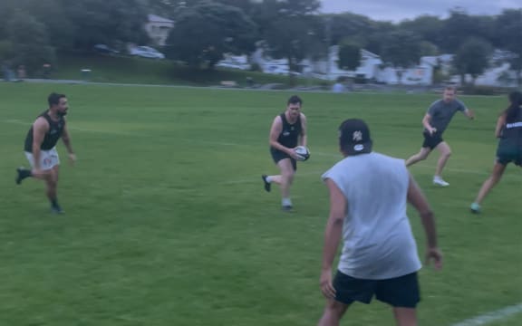 Jono Reeve practicing with the touch team at Western Park in Ponsonby