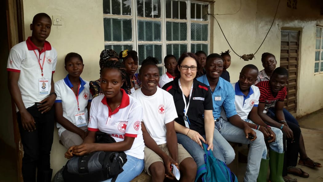 Red Cross nurse Sharon Mackie in Sierra Leone.
