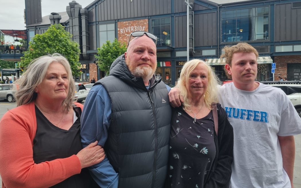 David Bridgwater's family spoke to media outside of the court after the verdict. From left Carol Gregg, Jason Bridgwater, Carole Bridgwater, and Cody Bridgwater.