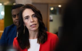 Prime Minister Jacinda Ardern at a business presser.