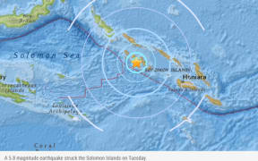 5.8 magnitude quake strikes near the western provincial capital Gizo in Solomon Islands.