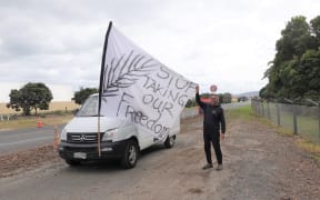 Marsden Point protester Brent Cameron.