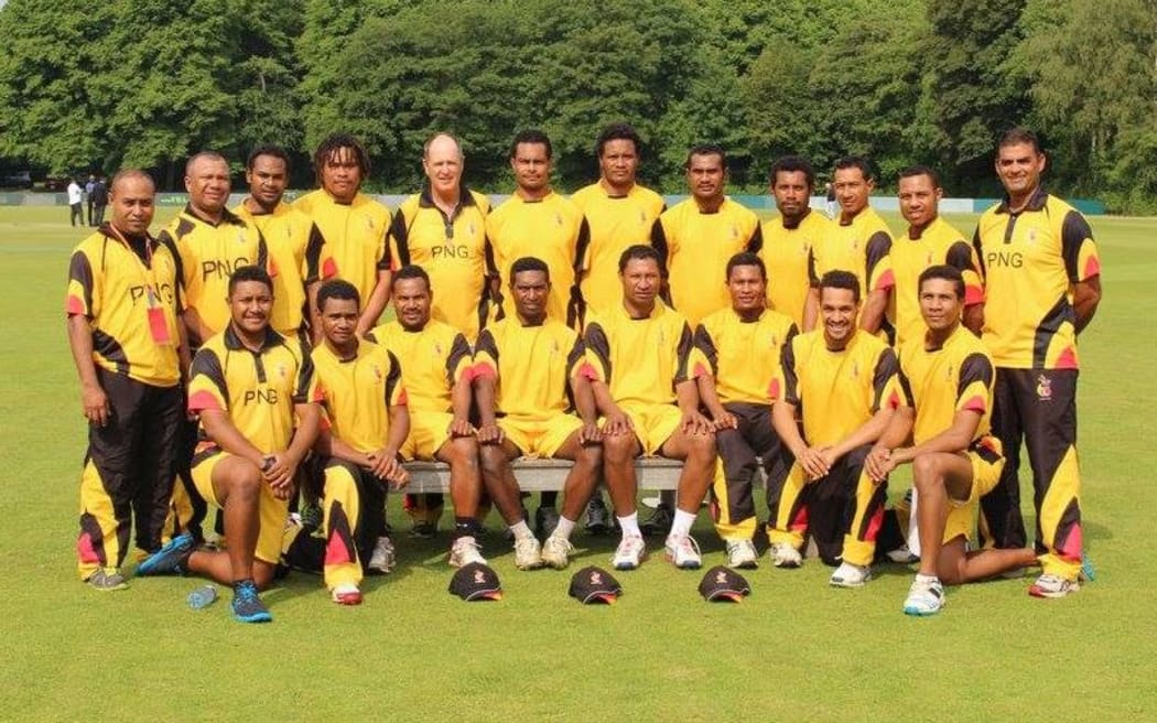 The PNG Barramundi's cricket team in the Netherlands.