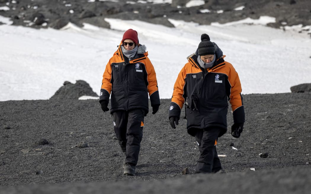 27 October, 2022 
Prime Minister Jacinda Ardern with her partner Clarke Gayford in Antarctica.
Photograph by Mike Scott