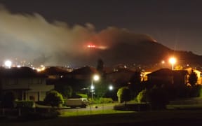 Firefighters tackle blaze on Mt Wellington on Guy Fawkes night.