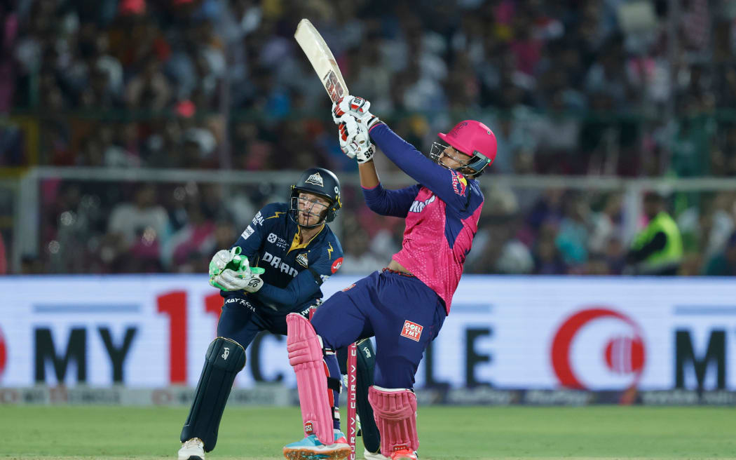 Vaibhav Suryavanshi of Rajasthan Royals plays a shot, 2025.