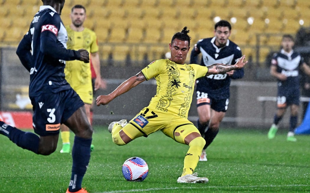 Youstin Salas of the Phoenix during the A-League - Wellington Phoenix FC v Melbourne Victory FC at Sky Stadium, Wellington, New Zealand on Friday 12 2024
Copyright photo: Masanori Udagawa /  www.photosport.nz