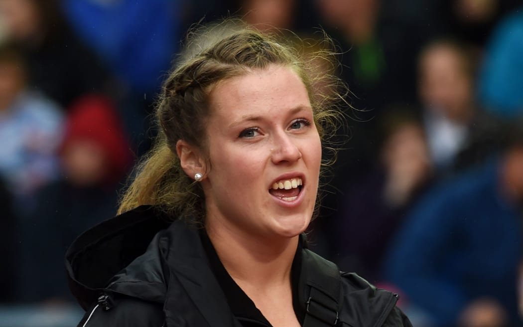 Women's Hammer Throw qualifying. New Zealand's Julia Ratcliffe. Track and Field at Hampden Park. Glasgow Commonwealth Games 2014.