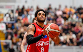 Corey Webster of the Canterbury Rams during the 2023 National Basketball League.