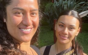 Hana-May Riedlinger-Kapa, left, and Yves Brown have just returned from the Masters Indigenous Games in Canada.